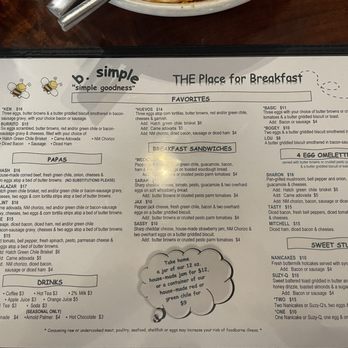 B Simple - Menu 1/3/2025 - Breakfast & Brunch Near Me - Prescott, Arizona