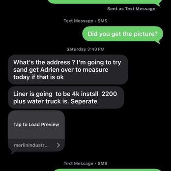 Sardinha Pools - Text messages supporting my review - Pool & Hot Tub Service Near Me