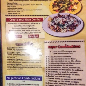 El Dorado - a menu for a mexican restaurant - Mexican Near Me - Wilmington, Ohio