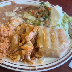 Grilled chicken chimichanga dinner