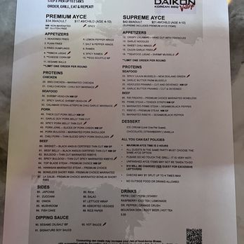 Daikon Korean BBQ - Menu - Nov 2023 - Barbeque Near Me - Vallejo, California Daikon Korean BBQ - Menu - Nov 2023 - Barbeque Near Me - Vallejo, California