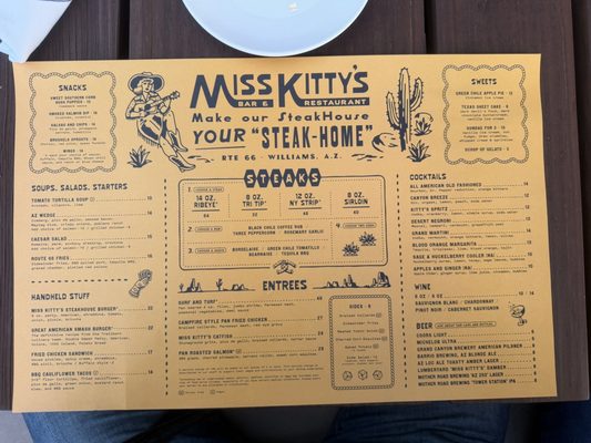 Menu photo 1 Miss Kitty’s Bar & Restaurant Williams, AZ Menu photo 1 Miss Kitty’s Bar & Restaurant Williams, AZ