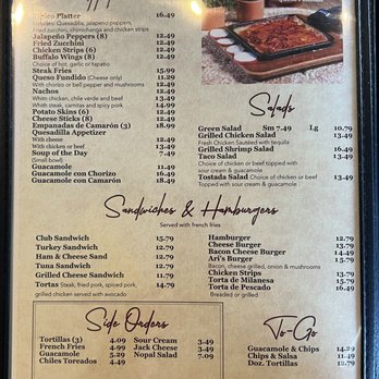 Mexico Tipico - Menu - Mexican Near Me - Union City, California