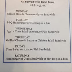 Crown Point Cafe - Specials