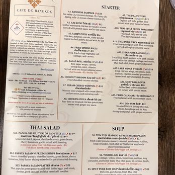 Cafe de Bangkok - Gilbert - menu - Thai Near Me - Gilbert, Arizona Cafe de Bangkok - Gilbert - menu - Thai Near Me - Gilbert, Arizona