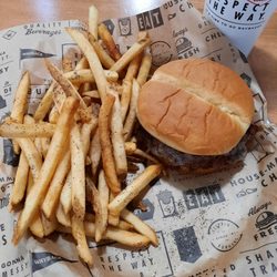 Wayback Burgers - Lunch special- double patty burger w fries and a drink.