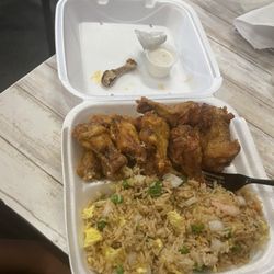 TouchDown Wings - Spicy honey garlic wings and fried rice