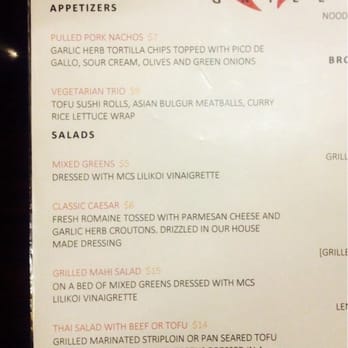 MCS Grill - Some of the menu- we had vegetarian trio, yum! - Vegetarian Near Me - Hanapepe, Hawaii MCS Grill - Some of the menu- we had vegetarian trio, yum! - Vegetarian Near Me - Hanapepe, Hawaii