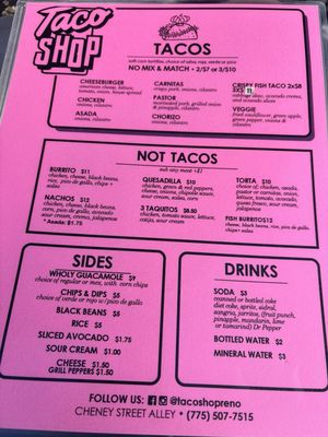 Menu photo 3 Taco Shop Reno, NV