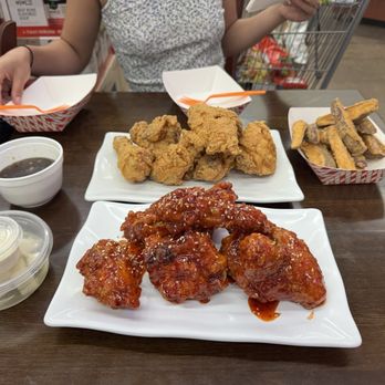 Two Dak Two Dak - 1/2 and 1/2 chicken deal, Sweet and Spicy Sauced chicken aswell as original with a side of Soy and Garlic Sauce, Sweet Potato Fries - Korean Near Me - Irvine, California Two Dak Two Dak - 1/2 and 1/2 chicken deal, Sweet and Spicy Sauced chicken aswell as original with a side of Soy and Garlic Sauce, Sweet Potato Fries - Korean Near Me - Irvine, California