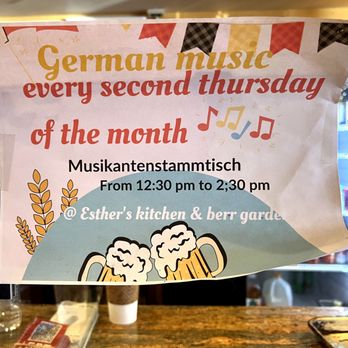 Esther's Kitchen & Beer Garden - Live music: 2nd Thursday, 12:30-2:30 - German Near Me - Los Altos, California Esther's Kitchen & Beer Garden - Live music: 2nd Thursday, 12:30-2:30 - German Near Me - Los Altos, California