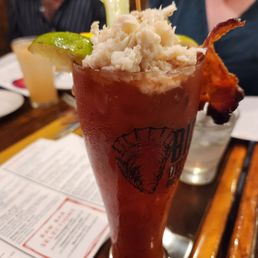 Amazing Bloody Mary -- with crab, bacon and three olives! Amazing Bloody Mary -- with crab, bacon and three olives!