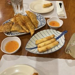 New Pot Rice & Noodles - Crab rangoon and shrimp in a blanket