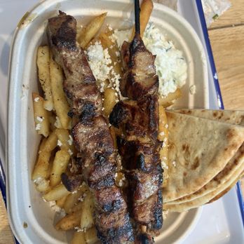 GRECO - Pork Souvlaki Plate Double - Greek Near Me - Boston, Massachusetts GRECO - Pork Souvlaki Plate Double - Greek Near Me - Boston, Massachusetts