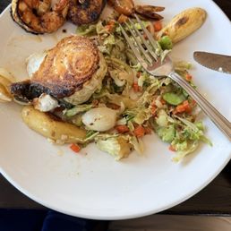 Halibut w grilled shrimp
