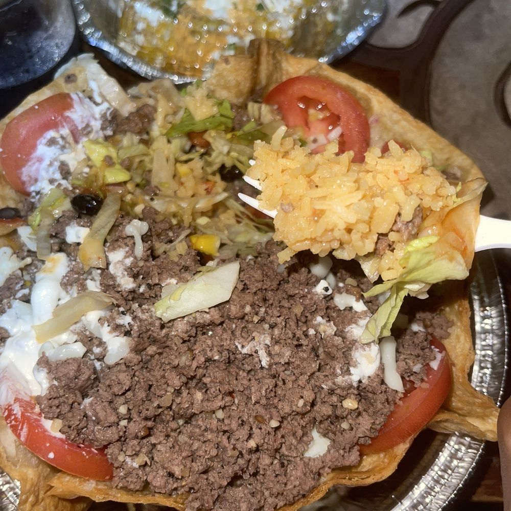 Breaking the Borders - Taco Salad with ground beef! Healthy portions enough for like 4 people. - Food Trucks Near Me - Pasadena, Maryland Breaking the Borders - Taco Salad with ground beef! Healthy portions enough for like 4 people. - Food Trucks Near Me - Pasadena, Maryland