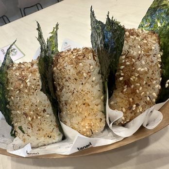 Tenori - Trío of Spicy salmon, spicy tuna and pork belly. - Japanese Near Me - Stanton, California