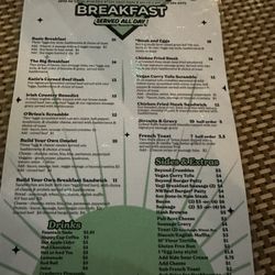 Katie O'Brien's - Breakfast menu