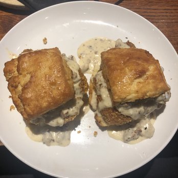 The Broadway - The biscuit with chicken and sausage gravy - Pizza Near Me - Boston, Massachusetts
