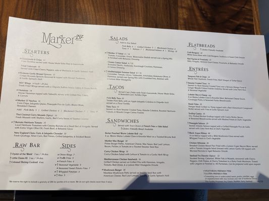 Menu photo 1 Marker 37 Chester, CT