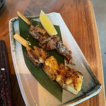 Yokai Tapas and Sake Bar - Yakitori: Yuzu Miso Pork Skewer & Chicken Gizzard Skewer - Tapas Bars Near Me - Richmond, British Columbia Yokai Tapas and Sake Bar - Yakitori: Yuzu Miso Pork Skewer & Chicken Gizzard Skewer - Tapas Bars Near Me - Richmond, British Columbia