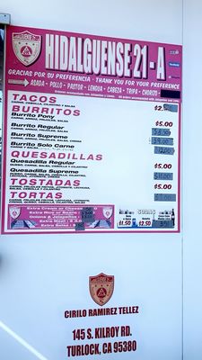 Menu photo 2 Keyes Tacos El Hidaguense 21 Keyes, CA Menu photo 2 Keyes Tacos El Hidaguense 21 Keyes, CA