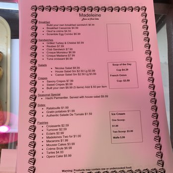 Madeleine’s Place - Menu - Creperies Near Me - Clarksville, Tennessee Madeleine’s Place - Menu - Creperies Near Me - Clarksville, Tennessee