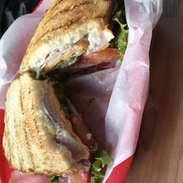 Turkey sandwich with everything is warm and toasty delicious. I love the sliced pickles on the sandwich. Turkey sandwich with everything is warm and toasty delicious. I love the sliced pickles on the sandwich.