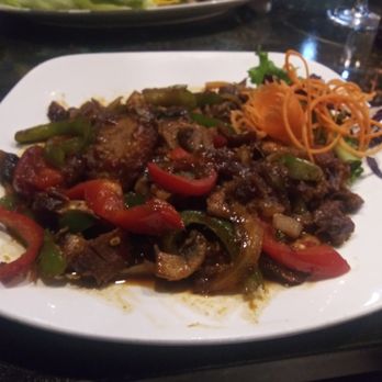 Bedford Thai - Duck ga prow--spicy duck with peppers and mushrooms and rice (not shown) - Thai Near Me - Stamford, Connecticut Bedford Thai - Duck ga prow--spicy duck with peppers and mushrooms and rice (not shown) - Thai Near Me - Stamford, Connecticut
