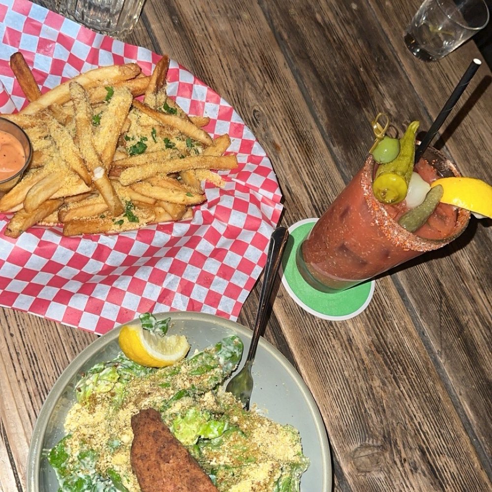 Victoria - Parmesan Herb Fries, Caesar Salad, Vegan Chicken Strips and Fries, Bloody Mary - Cocktail Bars Near Me - Portland, Oregon Victoria - Parmesan Herb Fries, Caesar Salad, Vegan Chicken Strips and Fries, Bloody Mary - Cocktail Bars Near Me - Portland, Oregon