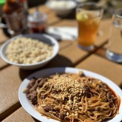 Jia Tella's - Tamarind noodles with beef, bean sprouts, and tamarind sauce topped with roasted peanuts. Loved this dish!