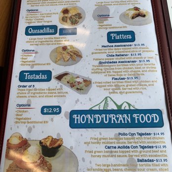 El Salvador Restaurant - a menu for mexican food - Mexican Near Me - Baltimore, Maryland