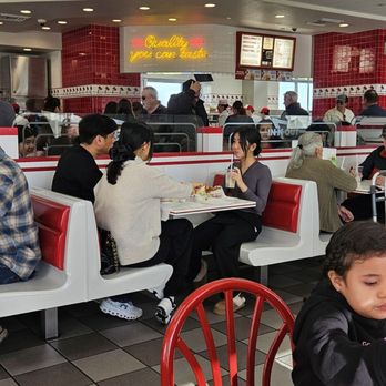 In-N-Out Burger - Typical interior. Looks like any location in this chain. (I could get the ketchup blindfolded.) - Burgers Near Me - Santa Nella, California