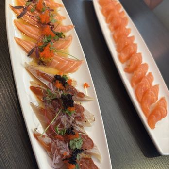 Ise Sushi Japanese Restaurant - Salmon, Salmon and albacore carpaciio - Japanese Near Me - Placentia, California Ise Sushi Japanese Restaurant - Salmon, Salmon and albacore carpaciio - Japanese Near Me - Placentia, California