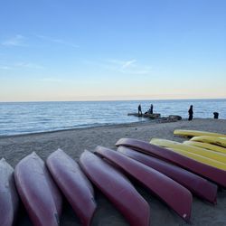 Camp Cavell - Kayaks on Lake Huron shore