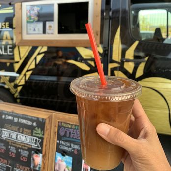 Kona Coffee House - An iced white mocha macadamia with caramel - Food Trucks Near Me
