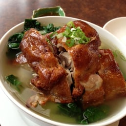 Rice noodle soup with BBQ duck. $8.75. Delish. Rice noodle soup with BBQ duck. $8.75. Delish.