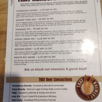 That Brewery & Pub - Menu #4 June 2025 - Pubs Near Me - Pine, Arizona