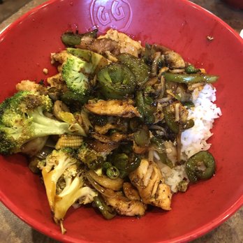Genghis Grill - Regular bowl with shrimp chicken jalapeño rice and veggies - Mongolian Near Me - Moore, Oklahoma Genghis Grill - Regular bowl with shrimp chicken jalapeño rice and veggies - Mongolian Near Me - Moore, Oklahoma