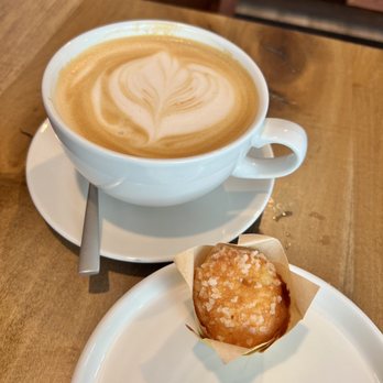 The Park Pour - Latte and lemon muffin - Coffee & Tea Near Me - Blue Ash, Ohio The Park Pour - Latte and lemon muffin - Coffee & Tea Near Me - Blue Ash, Ohio