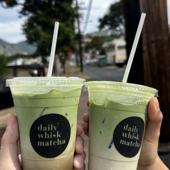Daily Whisk Matcha - Hapa matcha latte and strawberry matcha latte - Cafes Near Me - Honolulu, Hawaii