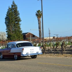 Fresno County Blossom Trail - How classic! a car driving along the trail!