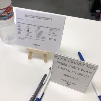 Double Three - Order sheet - Ice Cream & Frozen Yogurt Near Me - Honolulu, Hawaii