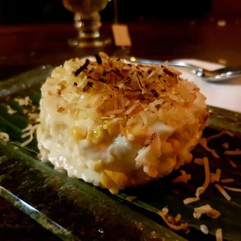 Islas Filipino BBQ and Bar - Maja Blanca: sweet corn and coconut panna cotta topped with cheese - Filipino Near Me - Toronto, Ontario Islas Filipino BBQ and Bar - Maja Blanca: sweet corn and coconut panna cotta topped with cheese - Filipino Near Me - Toronto, Ontario