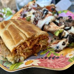 Vinny's Italian Restaurant - Half of Egg Plant Parmigiana & slice of Vinny's Deluxe