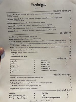 Menu photo 7 Forthright Austin, TX