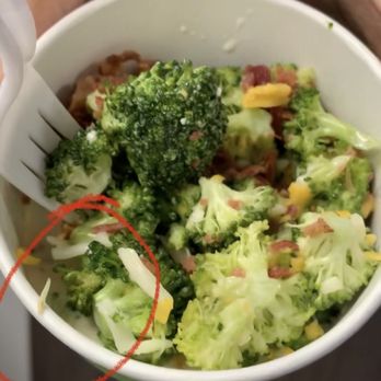 Chicken Salad Chick - Broccoli salad with a maggot - Southern Near Me - Fort Worth, Texas
