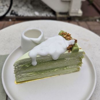 Sweet Glory - pandan crepe cake w coconut sauce - Desserts Near Me - San Francisco, California Sweet Glory - pandan crepe cake w coconut sauce - Desserts Near Me - San Francisco, California