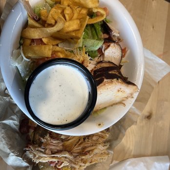RibCrib BBQ - Mom couldn't eat it all, so she took the loaded potato home for dinner. - Barbeque Near Me - Ocean Springs, Mississippi RibCrib BBQ - Mom couldn't eat it all, so she took the loaded potato home for dinner. - Barbeque Near Me - Ocean Springs, Mississippi
