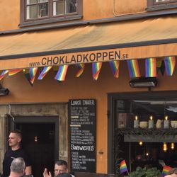 Chokladkoppen - Outside of restaurant, with a large outdoor seating area.
